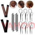 6 Pair Topsy Tail Hair Ponytail Maker Styling Tool, 2 Pcs Magic Hair Clip Twist Hair Braiding Set, 2 Pcs Hair Bun Maker Shaper Set. 