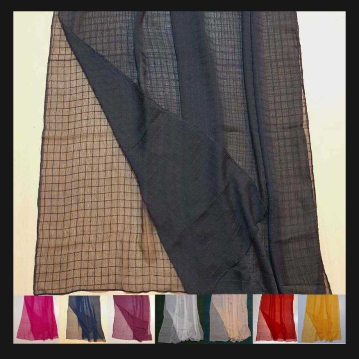Checkered Chiffon Dupatta with pico For Girl & Ladies by Roop Mahal Online Store