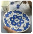 Creative Terracotta Glazed Round Ceramic Painting Plates 10 Pieces Full Box (Product of Denmark). 