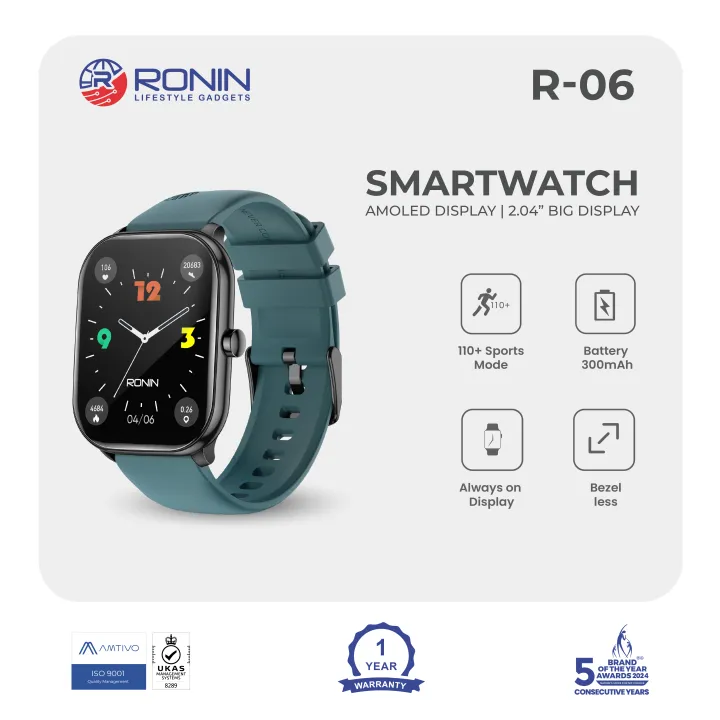 Ronin%20R-06%20Smart%20Watch,%202.04'%20AMOLED%20Display%20with%20110+%20Sports%20Modes,%205-Hour%20Battery,%20Voice%20Assistant,%20Phone%20Calling,%20Music%20Control,%20and%20Sleek%20Design,%20High-Quality%20Display%20&%20Fitness%20Tracking,%201%20FREE%20Black%20Strap%20with%20Every%20Watch%20-%20Image%204