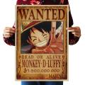 Anime One Piece Wanted Order Kraft Paper Collection Posters Bounty Poster Wall Decoration. 