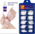 100Pcs / Square Natural & Transparent Color Artificial Nails Kit Fakee Nails Acrylic Nails For Girls Beautiful Nails Falsee Nails. 