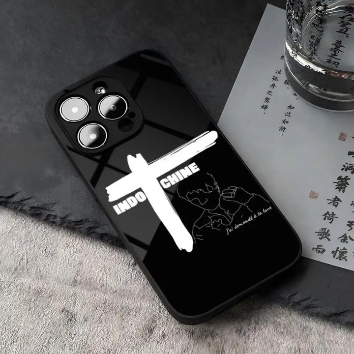 Best of Indochine band phone case tempered glass for iPhone 15 14 12 13 11 plus pro XS Max mini X XR 8 7 6s se2020 Coque