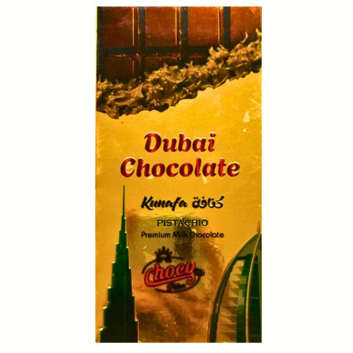 Dubai Kunafa Pistachio Premium Milk Chocolate Bar – 200g | Rich ...