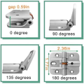 Adjustable 180 Degree Hinge, Locking Hinge Folding Hinge, Adjustable Door Hinge, Leaf Table Hinge, 4PCS Easy Install. 