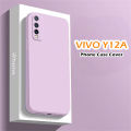 Original For VIVO Y12A Silicone Full Cover Case Classic Solid Color Phone Case Cover. 