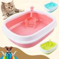 1414 Pet Cat litter tray with scoop 14 x 14 inch Pet Cat Litter Box Large Size Open Type Smooth Plastic Litter Tray Litter Pan Cat Toilet with FREE Litter Scoop Litter Box NON-STICK Coating (FDA, EPA approved) reduces cleaning time VET RECOMMENDED. 