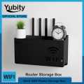 (Black) Wi-fi Router Storage box | Wall mount | Shelf | Wall-mounted router box | Office Media Decor | Console Wifi | Wifi box | Wireless storage boxes | Rack Bracket Hangings | Wall Shelf. 