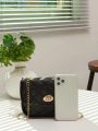 Shein- Minimalist Twist Lock Quilted Chain Crossbody Bag. 