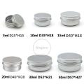 Screw cap for silver metal round jar with 15 g 10 g 5 pcs 5 20 g 30 g 50 g empty aluminum jar jar ointment spice candle lipstick. 