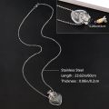 1pc Clear Heart Bottle Essential Oil Pendant Murano Glass Perfume Necklaces Stainless Steel Chain Perfumes Jewelry For Women. 