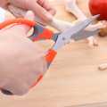 Multifunctional Stainless Steel Kitchen Scissor - 4 in 1 Multipurpose Scissor ( Used For: Bottle Opener , Nut Cracker , Cutting Wire , Paper Cutter , Vegetables Cutter , Meat Cutter and Fish Cutting Scissor ) High Quality  Product. 