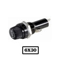 Panel Mount Chassis Fuse Holder For 6x30mm Glass Fuse. 