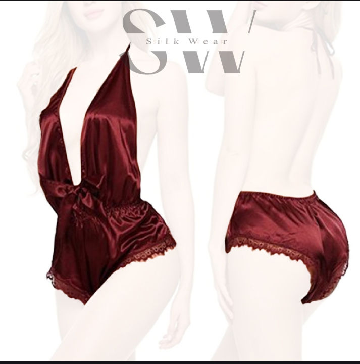 Silk Wear - Pure satin silk honeymoon night dress for girls, nighty for girls full hot, lingerie, nighty,