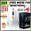 RGB Genius GX Gaming Mouse with Free GX Gaming Scorpion Mouse Pad (5 Buttons And 5000 DPI). White and Orange.. 