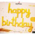 Happy Birthday Alphabets Banner Golden Color Foil Balloons for Party Decorations (16-inches Size) (13-Pcs Set). 