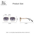 LouisWill Sunglasses Large Frame Metal Cut Edge Double Beam Driving Glasses Sunglasses Fashion Personality Sunglasses Metal UV400 UV protection Clean Vision for Men Women. 