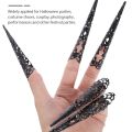 Claw Finger Nail Ring Rings Fingertip Nails Queen Tip Claws Fingernail Ancient Halloween Floral Cosplay Gothic. 
