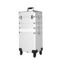 Makeup Trolley Vanity Aluminum Trolley Professional Makeup Trolley Rolling Train Case 5 in 1 Makeup Train Case Professional Cosmetic Organizer Makeup Traveling case Trolley Cart Trunk. 