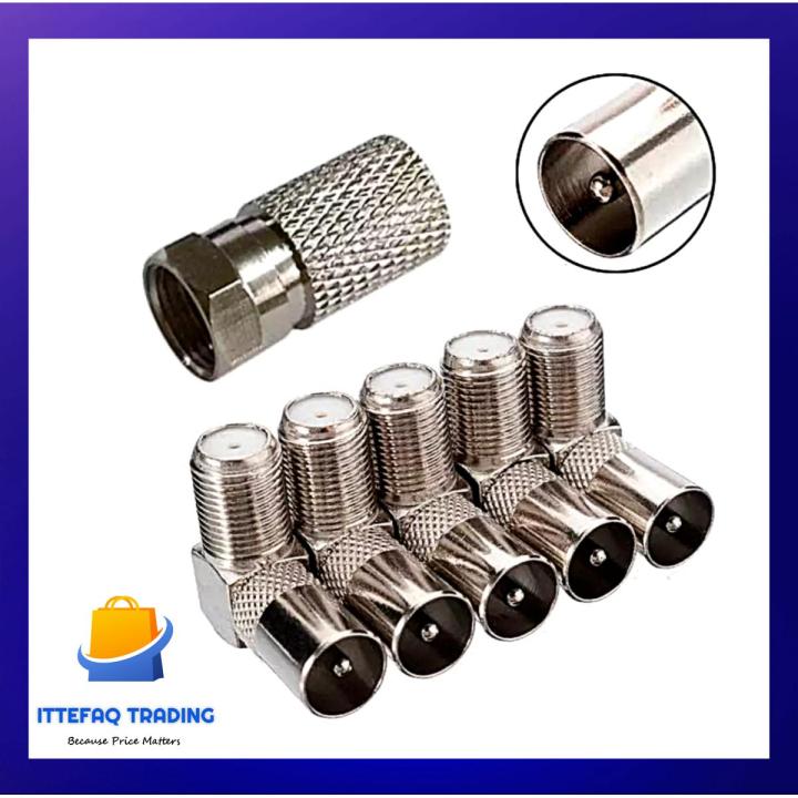 90° Right Angled Angle TV Plug Coaxial Connector Male Aerial Plug - TV Cable Pin for TV and LCD/LED with Connector RG7 L TV PIN
