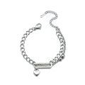Premium Stainless Steel Jewellery – Corroded Peach Heart Chain Bracelet for Women & Couples Gift. 