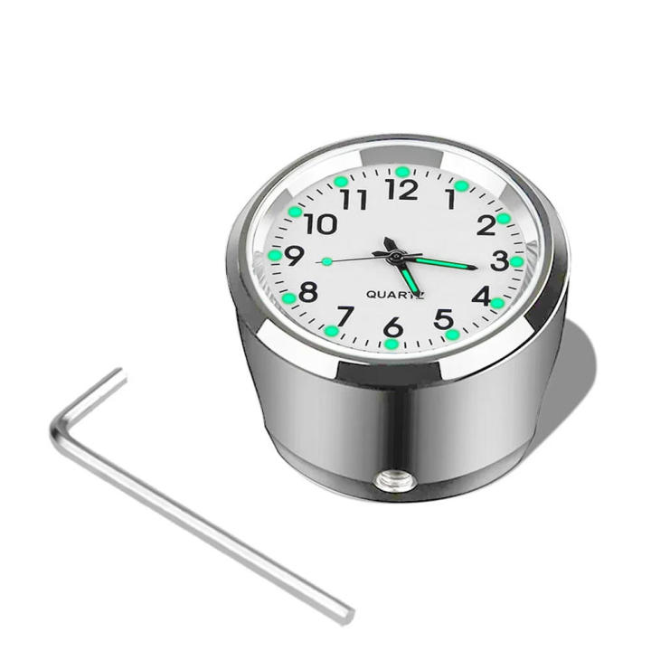 Universal Fit Motorcycle Clock High Visibility Aluminum Chrome Handlebar Watch Waterproof Luminous Bike  Clock for Motorbiking Outdoor Adventure Motorcycle Enthusiasts -Keeping Biker Gear