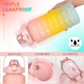 3pcs | 2pcs Motivational Water Bottle With Straw | 2L Gradient Color Drinking Water Bottle. 