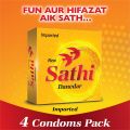 Sathi Danedar Condoms - Pack of 4. 