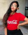 ACE-Red Cotton Coca Cola Printed T Shirt for Her. 