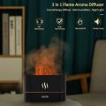Aroma Diffuser with Flame Effect, Ultrasonic Flame Diffuser for Essential Oils, 2-in-1 Humidifier, Diffuser, Aromatic Therapy, Oils Diffuser with 2 Brightness and Waterless Automatic Shut-Off. 
