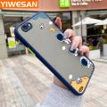 YIWESAN For Iphone 6 Plus Iphone 6s Plus Case Cartoon Cute Space Astronaut Thin Edge Frosted Transparent Hard Cases Shockproof Casing Full Cover Protect Case. 