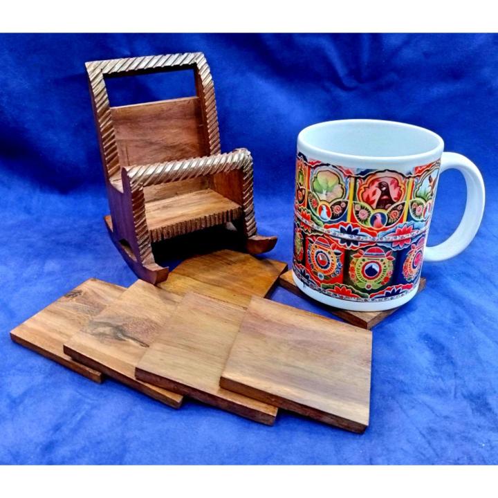 Handmade Wooden Tea Coaster.... Tea Matts... Set of 6....Specail ...