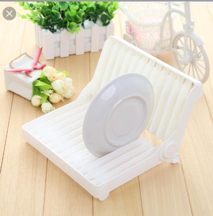 FOLDABLE%20PLASTIC%20PLATE%20DISH%20DRYING%20DRAINER%20RACK%20ORGANIZER%20KITCHEN%20STORAGE%20HOLDER%20-%20Image%202