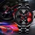 1pc Men's Wheel Sports Car Tire Shaped Watch, Student Fully Automatic Quartz Watch, Ideal choice for Gifts. 