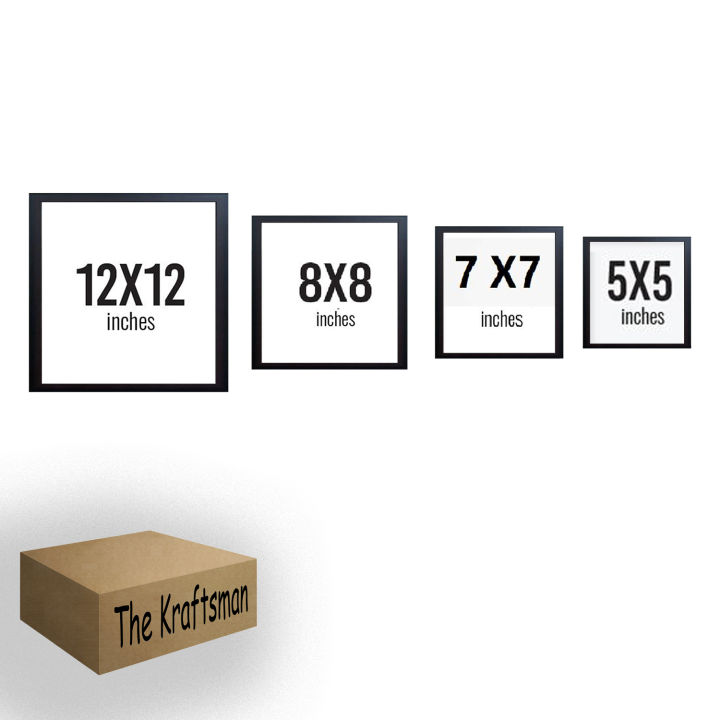 Frames with Prints, Square - Glass front with FREE PRINT Black ...