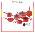 Domestic Nonstick Jumbo Gift Set – 21 Pieces Marble Coated Cookware Set. 