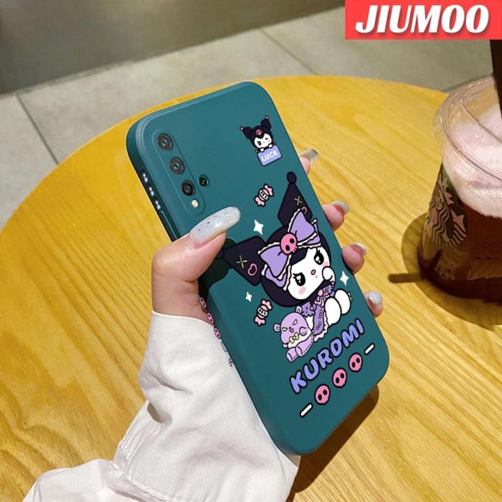 JIUMOO Case For Huawei Nova 5 Pro Nova 5i Pro Nova 5z Case Cartoon Kuromi Pattern New Square Border Casing Soft Silica Gel Shockproof Phone Cases All Inclusive Camera Lens Protective Cover