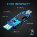 Vanja SD Card Reader, Micro USB OTG Adapter and USB 2.0 Portable Memory Card Reader for SD TF SDXC SDHC MMC RS-MMC Micro SD Micro SDXC Micro SDHC Card and UHS-I Cards. 