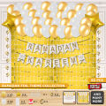 50 Pcs Ramadan Kareem Card Banner Curtain Theme Collection Ramadan Urdu Text, Ramazan Mubarak Islamic Festival Decoration Events Star Shape Foil Balloon, Latex Balloon, Glue Dot, Rectangle Curtain, Ramzan Decors, Party Supplies, Roza, Iftar : GGOfBJbG. 