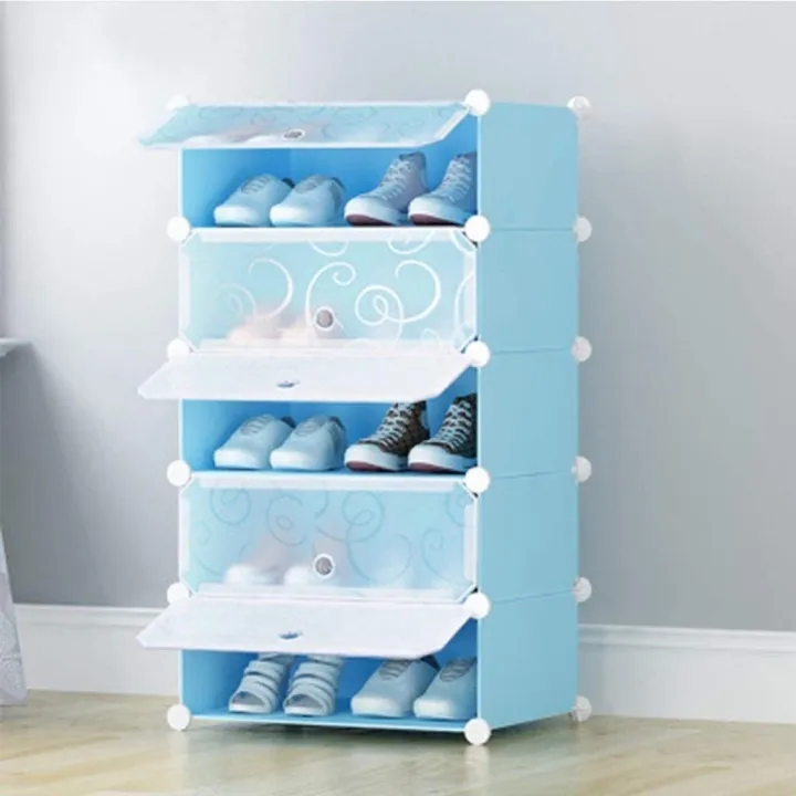 5%20Cube%20Plastic%20Cabinet,%20Wardrobe%20,%20Organizer%20with%20Shoe%20Rack%20-%20Image%203