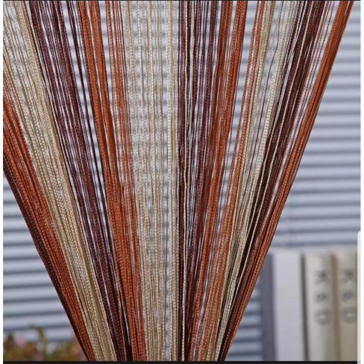 String Door Curtain Window Panel Room Divider Crystal Tassel Fringe Beaded-Goden Brown