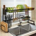 Over The Sink Dish Drying Rack - Adjustable Dish Drainer Shelf - Countertop Space Saver Display Stand Tableware Drainer. 