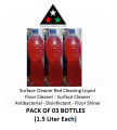 Surface Cleaner Red Cleaning Liquid (1.5 Liter) Floor Cleaner - Surface Cleaner Antibacterial - Disinfectant - Floor Shiner (Pack of 03 Bottles). 