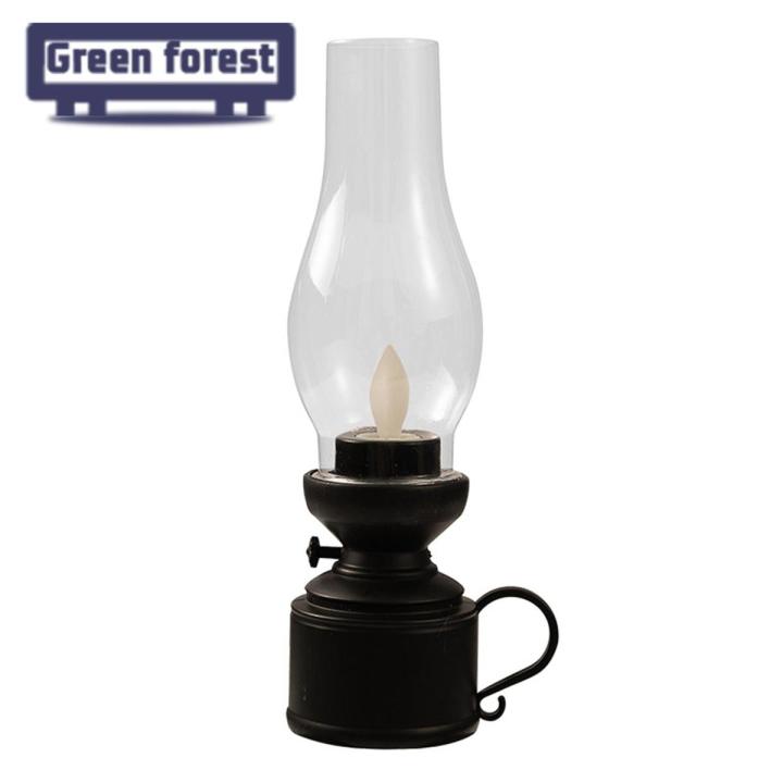 Green forest Night Light Nostalgia 80s Retro Style Electronic Oil Lamp