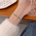 Korean Stylish Silver Heart Bracelet for Girls - Best Friend Bracelets, Cute Bracelet, Adjustable Bracelets, Simple & Fancy Charm Jewelry for Girls, Korean Bracelets for Women Trendy Chain Bracelets, Bracelet Set with Ring - Perfect Gift for Girls & Women. 