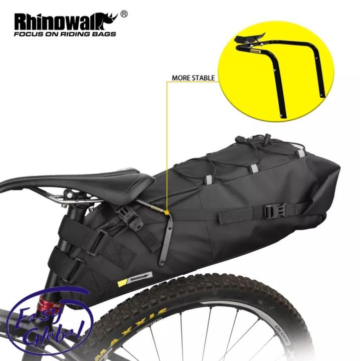Rhinowalk Waterproof Bicycle Saddle Bag Stabilizer Bracket 10L-13L Large Capacity Tail Rear Bike Bag Holder Bike Trunk Bracket