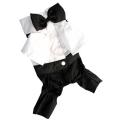 Pet Dog Cats Clothes Prince Tuxedo Bow Tie Suit Puppy Costume Jumpsuit Coat S-XXL. 