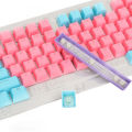 PBT Keyboard Keycaps 2 Color Injection Molding Light Transmission OEM Height DIY Combination Keycaps for Mechanical Keyboard Pink Blue Purple. 