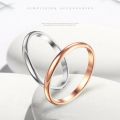 2mm Simple Titanium Steel Vein Ring Glossy Ring Female Couple Ring Ring Fine Stainless Steel Finger Ring Tide Jewelry. 