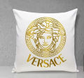 Versace Laser Velvet Cushion Covers, With Gold And Silver Applic Work, Smooth Silk Back Fabric  with a Side Zip Soft Cushion Covers for Spring Sofa, Living Room, Couch, Bed, Home Decor | Cushion | Decorative Cushion-16"x16"Inch By Comfynook. 